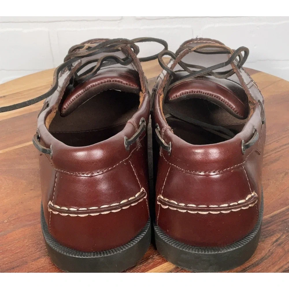 Dockers Boat Shoes Men 12M Brown Leather Loafers Burgundy‎ Comfort 90-1449